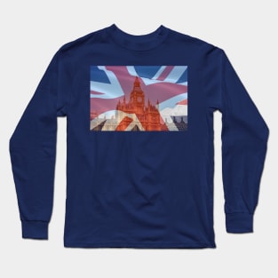 Big Ben Clock And Union Jack Flag, London, UK Long Sleeve T-Shirt